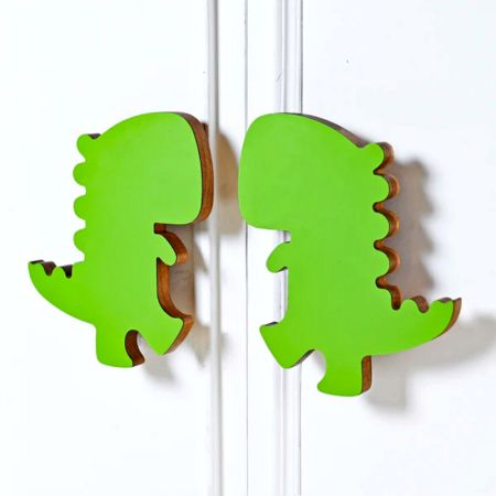Handcrafted Acacia Wood Dino Handle Pair